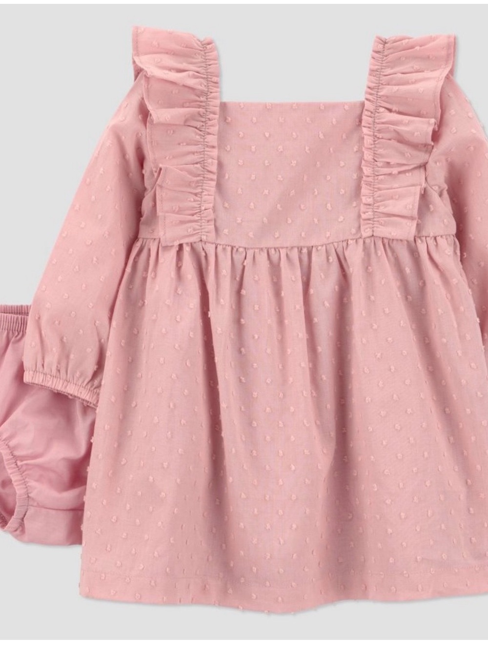 Carter's Pink Ruffle Swiss Dot Dress with Matching Bloomers NWT 6M